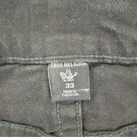 True Religion Ricky Relaxed Straight Men's Black Denim Jeans 34x33 - Picture 2 of 10